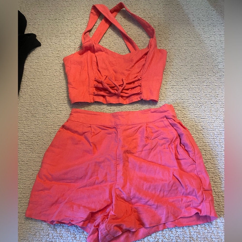 Abercrombie Linen Shorts Set
